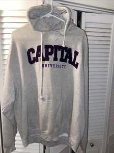 CAPITAL UNIVERSITY Sweatshirt HOODIE XL ERWACHSENE TCX APPAREL grau NCAA CRUSADER Vintage - Bild 1 von 4