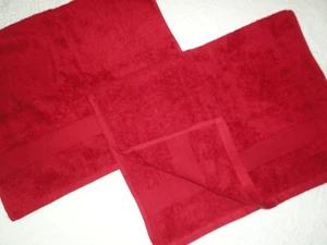 WALMART MAINSTAYS AUTUMN RED SOLD (2PC) HAND TOWELS  100% COTTON 16 X 26 - Picture 1 of 3