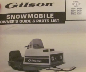 Motocicleta de nieve Gilson década de 1970 guía de propietarios lista de piezas operador manual original - Imagen 1 de 2
