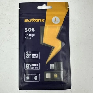 Battarix SOS Charge Card EDC Bug Out Hiking 1 oz formato carta di credito di emergenza NUOVO - Foto 1 di 2