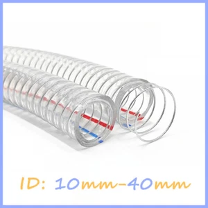 ID 10-40mm Braided Wire Reinforced Clear Flexible PVC Hose Pipe - Water Air Fuel - Picture 1 of 3