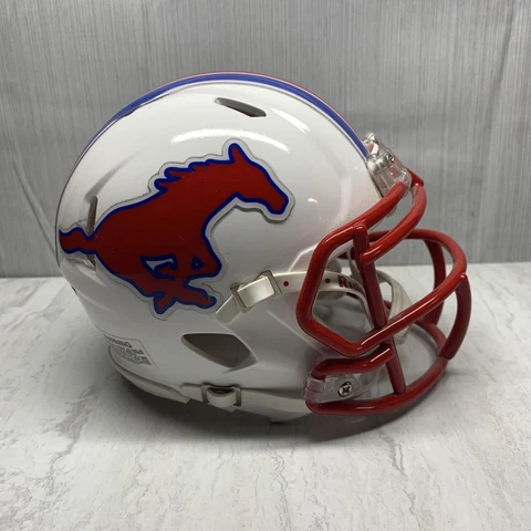 SMU Mustangs AAC White Mini Helmet Riddell Sports Traditional Logo Cover