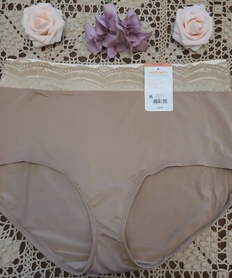 WARNERS High Waist Comfort Microfiber Lace Brief ~3XL/10 ~NWT Style# 7401P - Image 1 of 4
