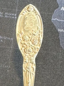 Alvin Patent Silver Plate Monogram B Art Ornato Floreale Cucchiaino Vintage TX132 - Foto 1 di 6