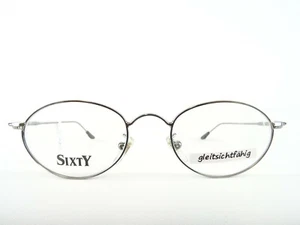 Brillenfassung leicht silber Panto Brille fast rund Neu Edelstahl schlicht Gr. S - Picture 1 of 7