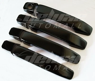 Cubiertas de manija de puerta (4 puertas) NEGRO BRILLANTE para GMC Canyon y Chevy Colorado 2015-2021 Foto 1 de 2