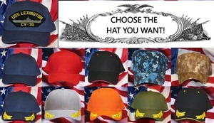 USS LEXINGTON CV16 CVA CVS SOMBRERO PARCHE GORRA NAS PENSACOLA CORPUS US NAVY CARRIER - Imagen 1 de 31