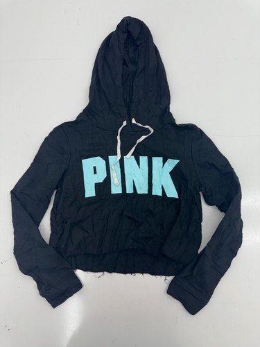 UNDERCOVER Felpa con cappuccio pullover rosa Victorias Secret cropped nero donna taglia small