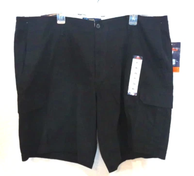 Pantalones Cortos Chinos Regal Exchange 46" x 10" Negros Frente Plano Nuevos con Etiquetas Foto 1 de 4