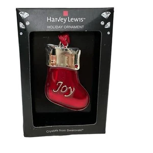 Medias de Navidad Harvey Lewis adornos navideños cristales de Swarovski alegría nuevas en caja - Imagen 1 de 4