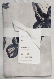 Pottery Barn Butterfly Kisses Organic King 2-Shams 36" x 20" Multicolor - Picture 1 of 2