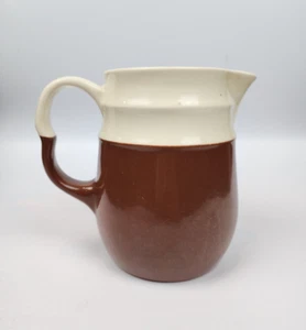 OXFORD STONEWARE BROWN IVORY CREAM PITCHER - Picture 1 of 3