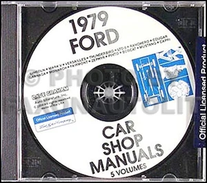 1979 Lincoln Shop Manual CD Continental Town Car Mark V Versailles Mercury Ford - Picture 1 of 7