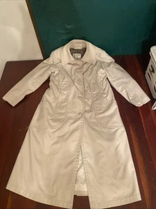 Trench cappotto vintage London Fog Maincoats Lt beige/crema con fodera calda - Foto 1 di 24