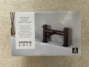 Bath Mixer Black Tap Bathroom Filler Round Twin Lever Modern Luxury-New Boxed - Picture 1 of 2