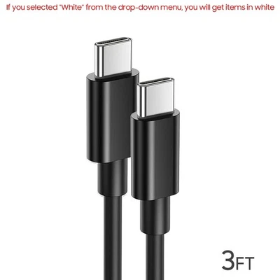 Cable de carga rápida Samsung USB-C a USB-C de 3 pies tipo C cable de carga cargador rápido Foto 1 de 4