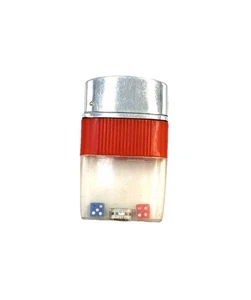 Encendedor Vu Scripto vintage con dado dado dado sin chispa usado juego rojo sin probar - Imagen 1 de 9