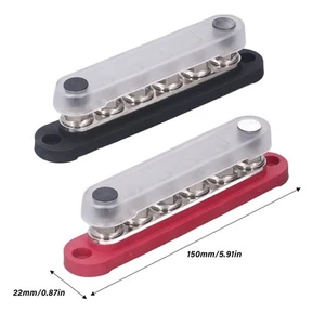 2Pcs Bus Bar 300VAC 48VDC 150A Marine Power Distribution Block Terminal M6 W BST - Picture 1 of 23