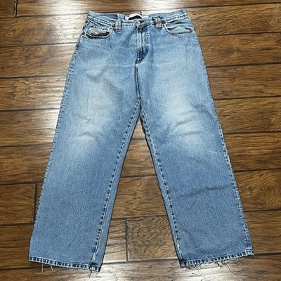 Jeans masculino vintage Diesel 34x32 feito na Itália perna larga folgado Y2K lavagem leve LEIA - Imagem 1 de 4