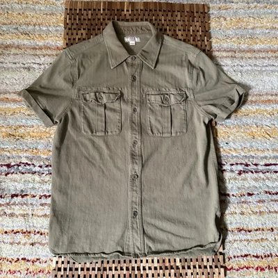 J. CREW Wallace & Barnes Short Sleeve Button Down Work Shirt Green Men's Small S - Image 1 of 3