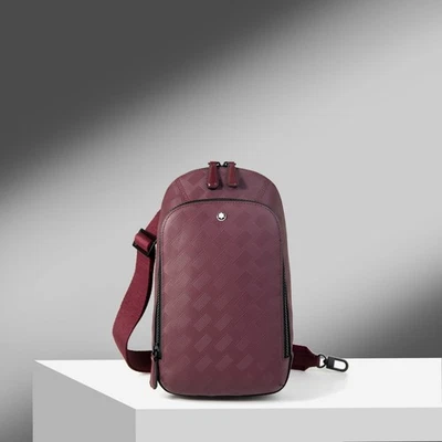 Nuevo Exquisito MB Hombres Cuero Rojo Bolso de Hombro Calidad Superior Moda #199409 EE. UU. Foto 1 de 4