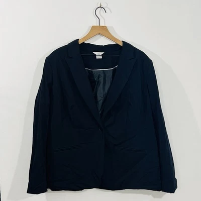 Chaqueta Blazer Liz Claiborne Negra Botón Único Con Detalle Manga 4 Botones 20W Foto 1 de 4