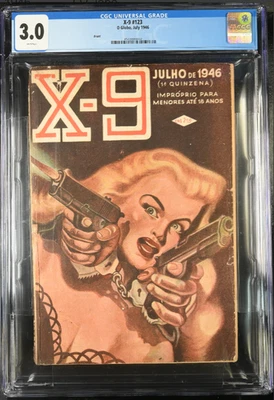 MARCH 1946 NEW DETECTIVE VOL 8 CGC 3.0 HIGHEST GRADED BONDAGE COVER PULP BRAZIL - Image 1 of 4