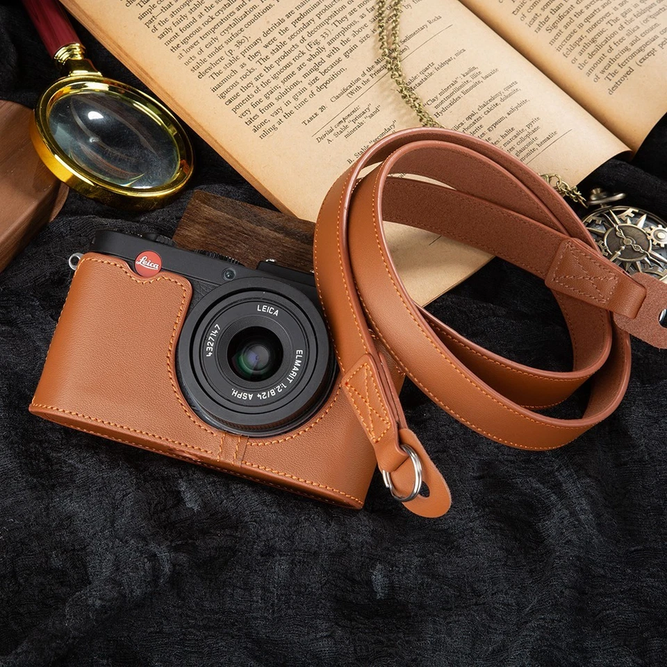 Medio estuche de cuero genuino con correa para el hombro para Leica X-E tipo 102 X2 X1 Foto 1 de 1