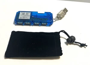 UH-174 4-Port USB 2.0 Seed Data Hub Blue W Carrying Bag - Picture 1 of 4