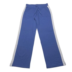 NYL | Blue W/ White Stripe High Rise Straight Leg Sweatpants | Women's Size M  - Picture 1 of 7