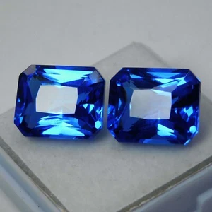 Par de piedras preciosas esmeralda de zafiro azul de Ceilán Sri Lanka natural de 40 quilates con certificación EGL - Imagen 1 de 6