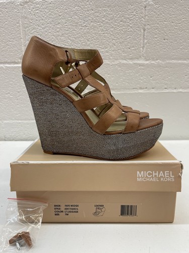 Bagaglio donna Michael Kors Faye Wedge LT marrone chiaro taglia 7