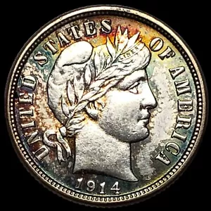 1914 D Barber Dime J4524 - Picture 1 of 2