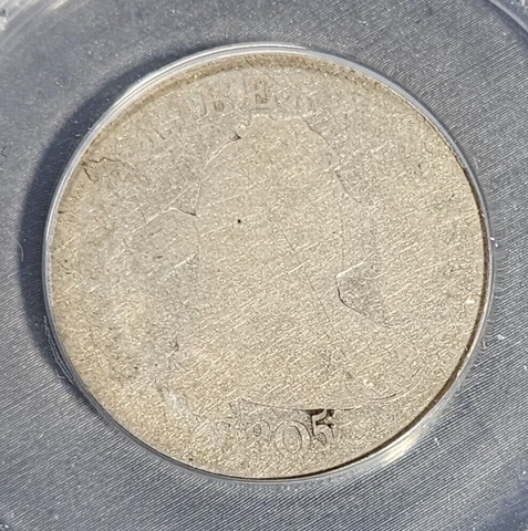 1805 DRAPED BUST Quarter 25c ANACS Poor 1 Details (G780) Cover