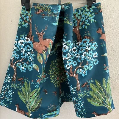 2 Woodland Wildlife Pocket Valance Wood Animal Deer Fox Farmhouse Curtain 52x18 - Image 1 of 4