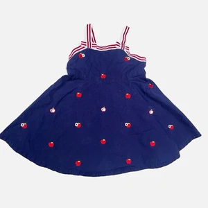 Vestido Solero Gymboree Y2K De Colección “Apple For My Teacher” Azul Marino 18-24m - Imagen 1 de 10