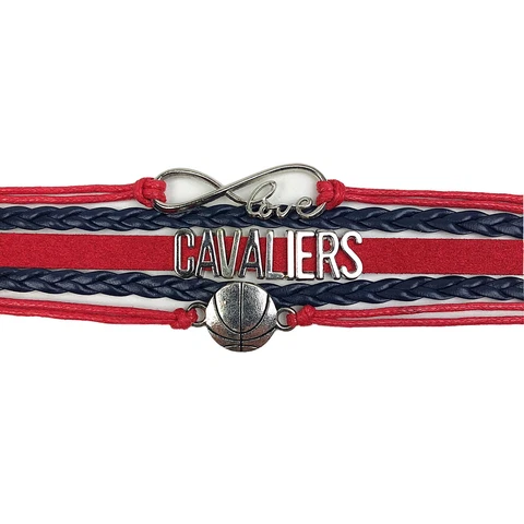 Cleveland Cavaliers Infinity Jewelry Bracelet Basketball Charm Faux Leather Cover