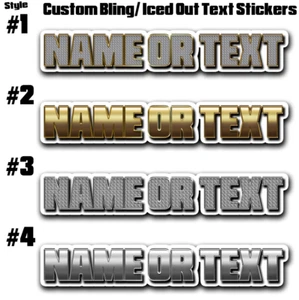 Pegatinas personalizadas de texto de diamantes brillantes/helados - pegatinas personalizadas de contrabando de rap - Imagen 1 de 10
