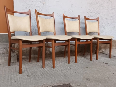 4x Dining Room Chairs Vintage Designer Chair 60er Mid Century Danish 9 Cover