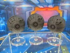 3 Sphere Robot Drones w/ Flight Stands Mini Miniature 3D Printed Figure Model - Picture 1 of 4