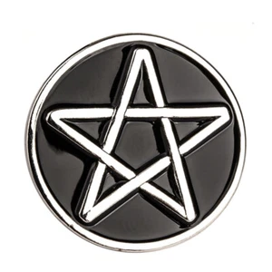 Pentagramm Stern Emaille Anstecker Pin Heavy Metal Goth Biker  - Bild 1 von 2