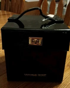Victoria's Secret Limited Edition Schwarz Lackleder Rosa Gefüttert Schmucketui - Bild 1 von 6