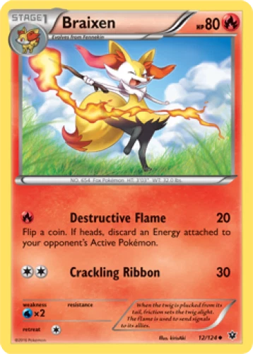 1x Braixen 12/124  XY Fates Collide Pokemon TCG Card NM - Image 1 of 1
