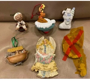 Vintage Baby’s First Christmas 5 Ornamenti Agnello Orsacchiotto Arca di Noè Grinch - Foto 1 di 10