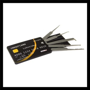 Loboo Idea Lockpicking Set mit Dietrich Werkzeug im Kreditkartenformat, Silber - Bild 1 von 2