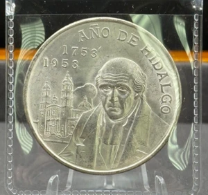 MEXICO ~ Año de Hidalgo ~ Silver 5 Pesos 1953 Lot B - Picture 1 of 2