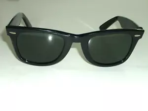 OCCHIALI DA SOLE VINTAGE B&L RAY-BAN USA L2009 WNAS NERO EBANO G15 WAYFARERS 5024 - Foto 1 di 10