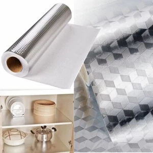 Kitchen Backsplash Oil Proof Waterproof Wall Stickers Aluminum Foil Wallpaper - Picture 1 of 12