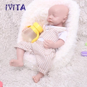 IVITA 17''Lebensechte Boy Ganzkörper-Silikon-Reborn-Baby-schlafen Puppe - Picture 1 of 8