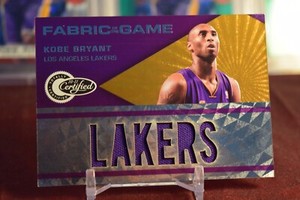 Kobe Bryant 2010-11 Fabric of the Game Jersey Panini Certified #'d 109 /299 NICE